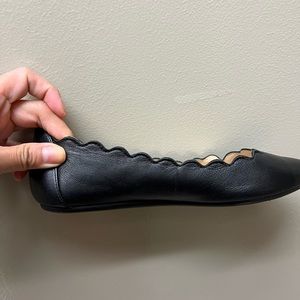 Leather flats black leather